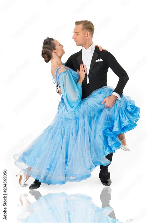 ballroom dance couple in a dance pose isolated on white background ballroom sensual