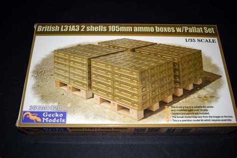 British L31a3 2 Shells 105mm Ammo Boxes With Pallet Armorama