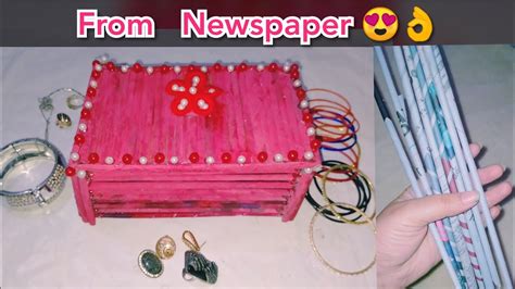 Newspaper Craft Diy Jewelry Box Best Out Of Waste Newspaper