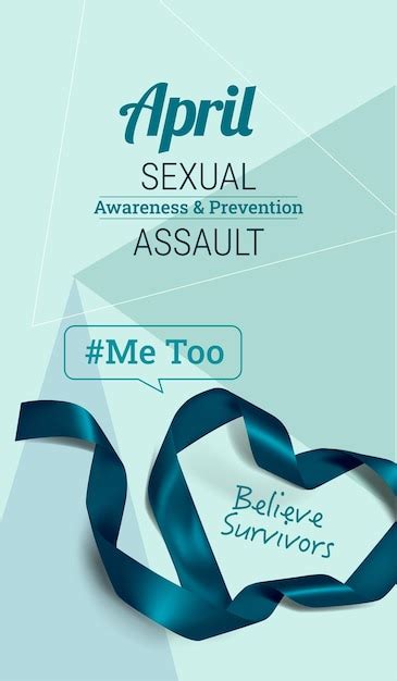 Premium Vector Sexual Assault Awareness Month April Concept With Ribbon
