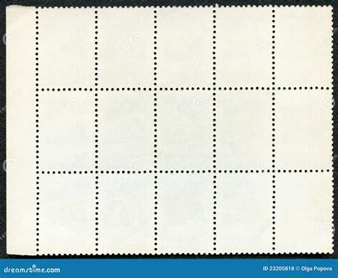 Blank Postage Stamps Block Of Fifteen Framed Stock Photo Image Of