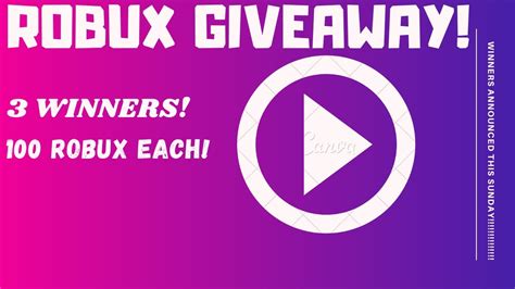 Robux Giveaway 3 Winners Youtube