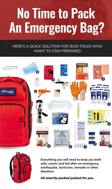Complete Earthquake Bag 3 Day Emergency Kit For Earthquakes
