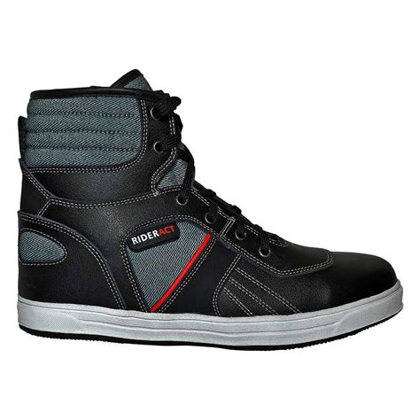 Rideract Motorcycle Riding Sneakers Motorbike Boots Black Biker Shoes