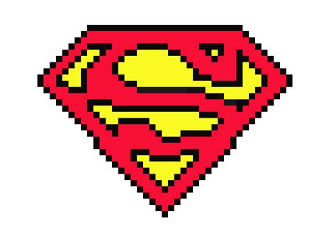 Superman Pixel Art From Brikbook Small Pixel Art Grid Png Image Images