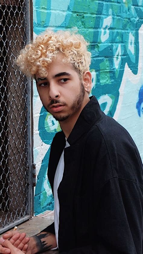 Mens Curly Hair Dyed Blonde
