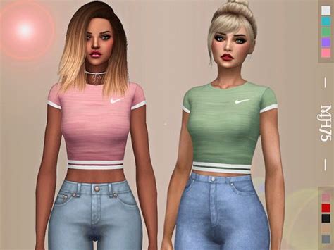 Some Cute Athletic Tshirtsfound In Tsr Category Sims 4 Female Everyday