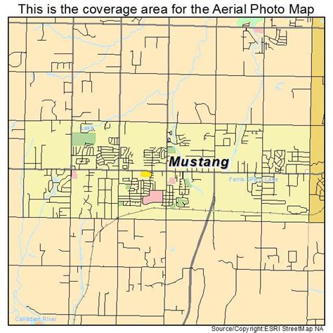 Aerial Photography Map Of Mustang Ok Oklahoma