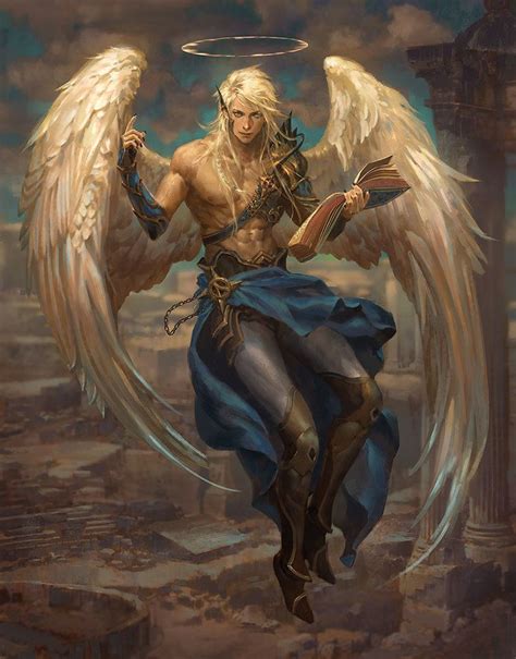 Aasimar Angel Daeva Nephilim Shirtless Fantasy Men Pathfinder D