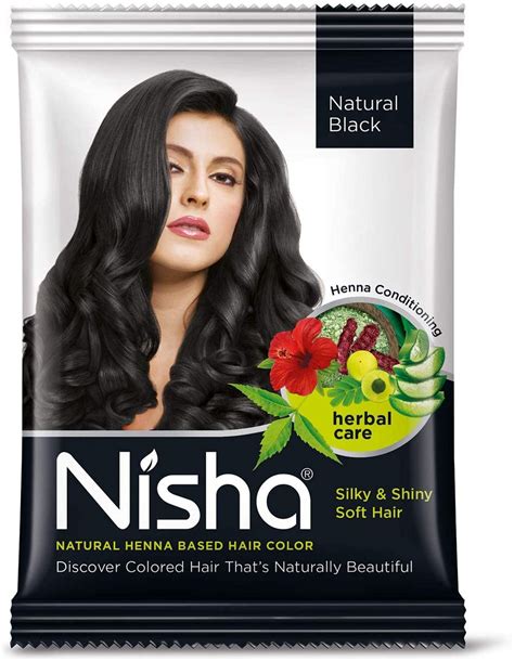 Buy Nisha Henna Based Natural Black Hair Color 10 Gm Pack Of 10 Henna Hair Color For Men And