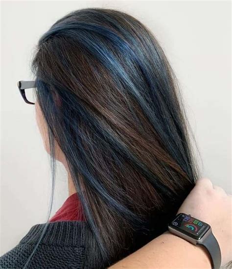 Brown Hair With Highlights Blue Brown Hair Dark Blue Hair