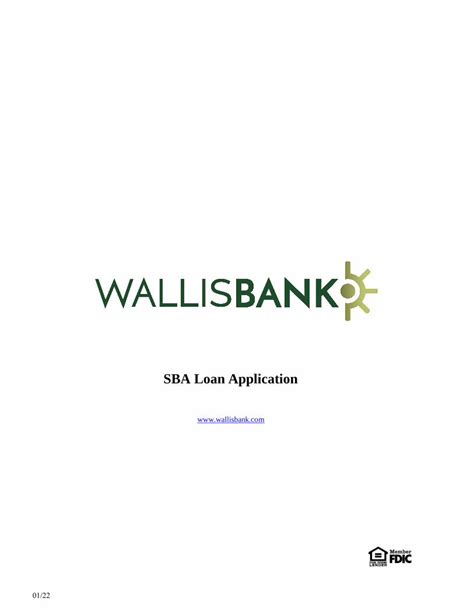 Pdf Sba Loan Application Wallis Bank Dokumentips