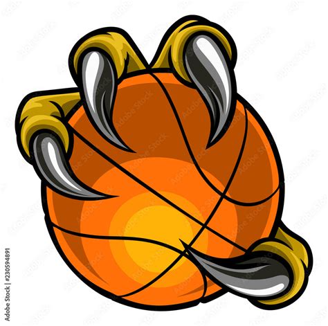 Eagle Bird Or Monster Claw Or Talons Holding A Basketball Ball Sports