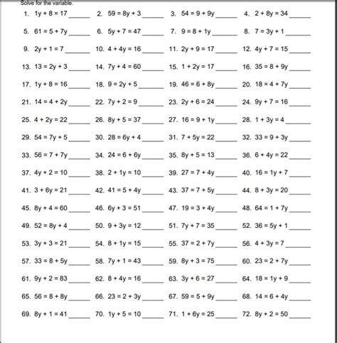 Basic Algebra Worksheets Algebra Notes Math Practice Worksheets Pre