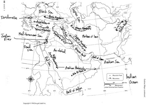 Southwest Asia Physical Map Quiz Study Guide Mr Hammett World