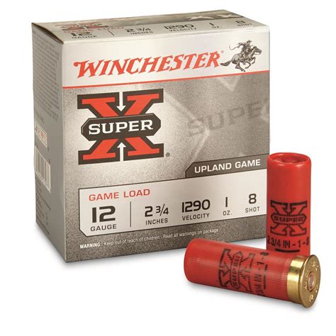 winchester super x upland game loads 12 gauge 2 3 4 1 oz 25 rounds 167192 12 gauge