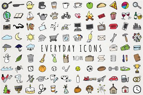Everyday Items And To Do Clipart Set Icons On Creative Market