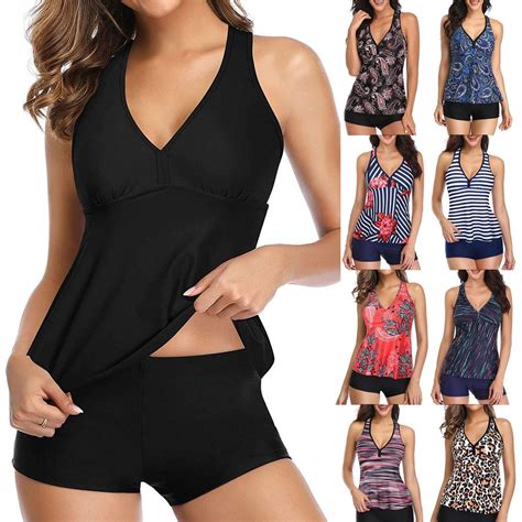 Buy Women S Tankini Swimsuit Tummy Control Top With Shorts Two Piece