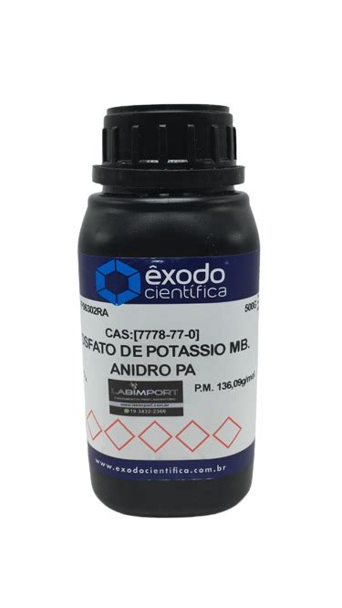 Fosfato De Potássio Monobásico Anidro Pa 500g Exodo Cientifica
