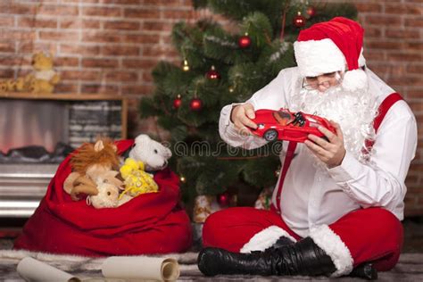 Santa Claus Played With Toys Stock Photo Image Of Bestow Ornament