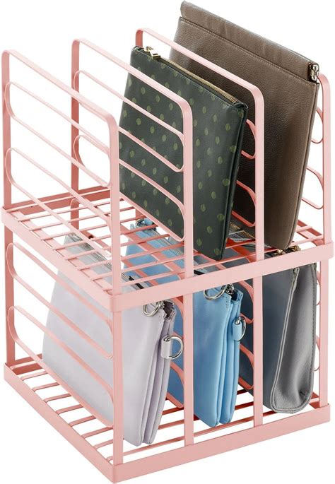 Mdesign Metal Divided Stackable Purse Organizer For Closets