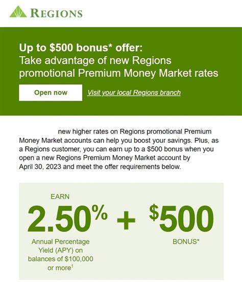 Regions Bank Promotions 50 150 300 500 Checking Money Market