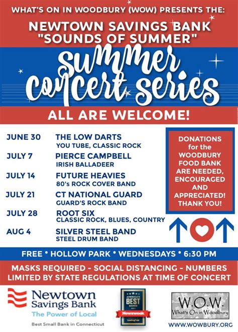 Summer Concerts Poster 2021 Woodbury Public Library