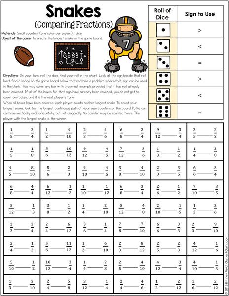 Fractions Games for 4th Grade – Games 4 Gains