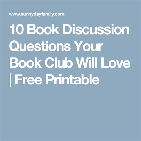 10 Book Club Questions For Any Book Free Printable List Book Club