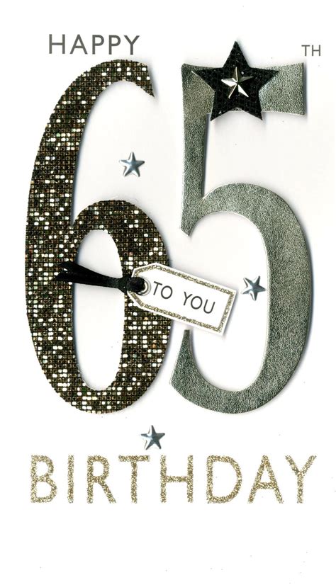 65th Birthday Greeting Card Hand Finished Cards