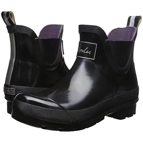 Joules Wellibob Womens Short Black Rubber Wellies Wellington Boots Size