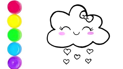 Como Desenhar Nuvem Fofa Desenhar E Pintar Passo A Passo Youtube