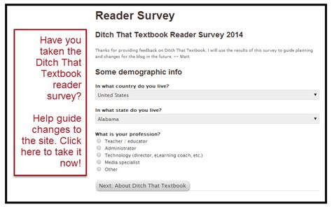 reader survey ditch that textbook