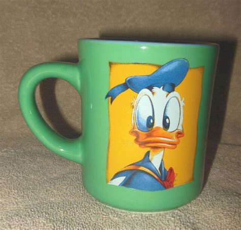 Disney Store Stoneware Donald Duck Coffee Mug Cup Green New Ebay