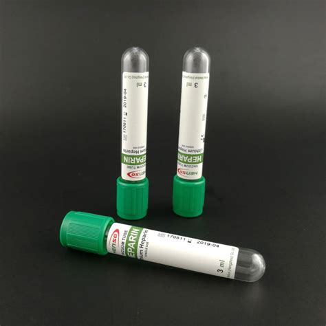 Use for diagnosis disease relate with blood such as anemia, leukaemia, and any disease. Lithium Heparin Tube for blood collection with green top