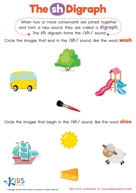The Sh Digraph Worksheet For Kids