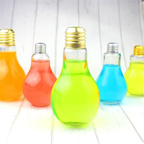 Light Bulb Shaped Glass Jarfancy Bottle Storage Jar With Screw Cap In