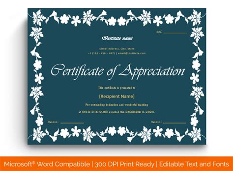 7 Editable Certificate Of Appreciation For Teacher Templates Word
