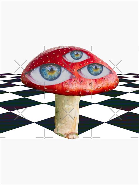 Dreamcore Weirdcore Aesthetics Mushroom Eyes Checker Floor V2