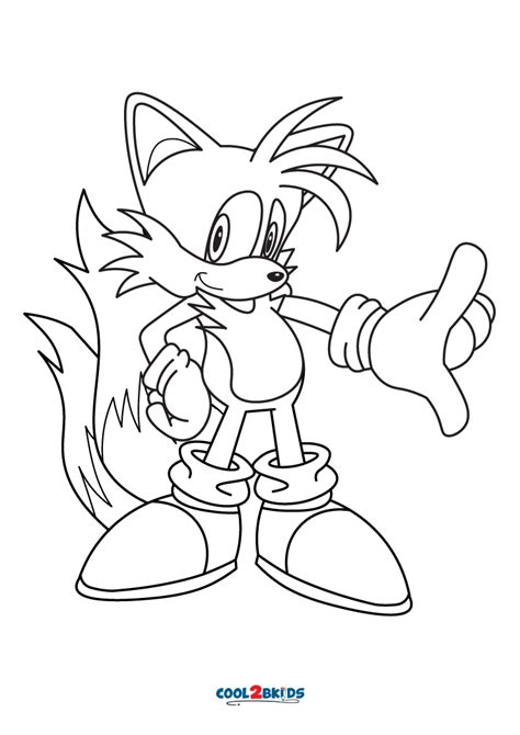 Print Sonic Tails Miles Prower Coloring Page Sonic Coloring Page
