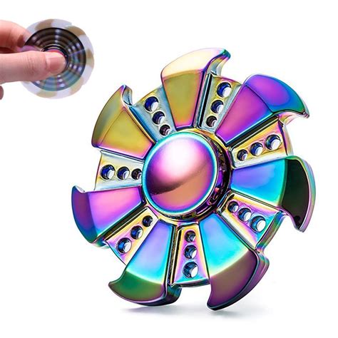 rainbow metal brass hand fidget spinner toy high speed bearing edc focus toy forrelieves stress