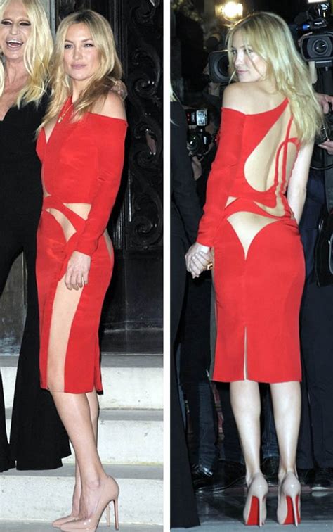 Kate Hudson Flashes Her Bottom In Daring Cut Out Dress At Versace Paris