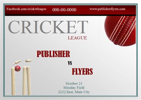 cricket flyer template publisher flyer templates