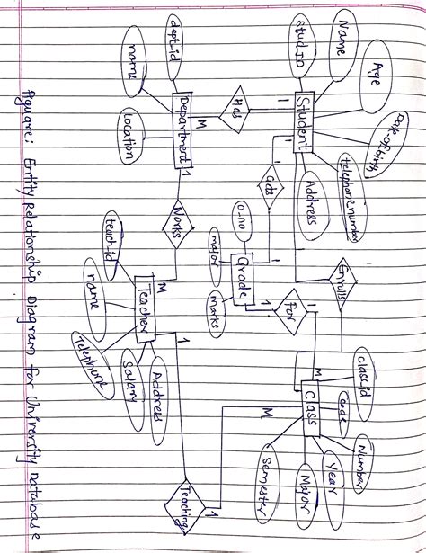 Solved Draw An Entity Relationship Diagram For University Database