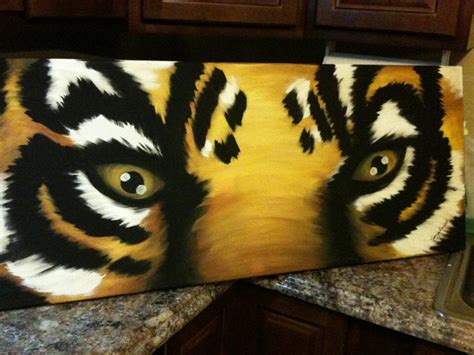 Lsu Tiger Eyes Painting On Custom Made Canvas Free Shipping