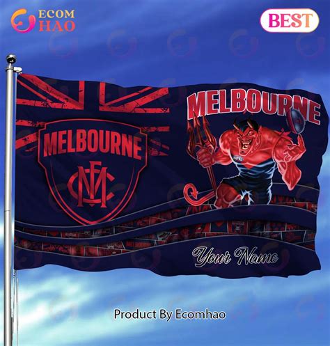 Afl Melbourne Demons Custom Name Mascot House Flag