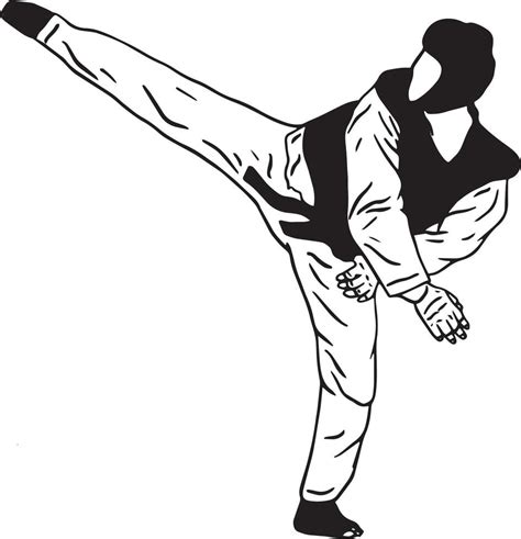 Karate Taekwondo Martial Art Vector Icon Logo 14718699 Vector Art At