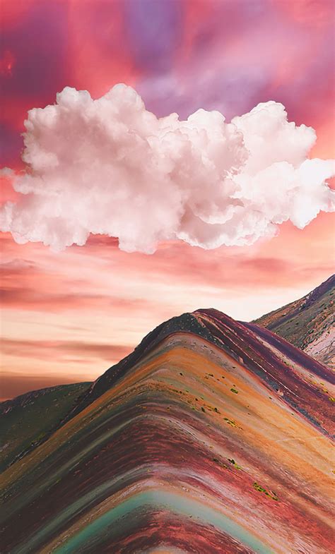 Download 1280x2120 Wallpaper Clouds Over Vinicunca Rainbow Mountain