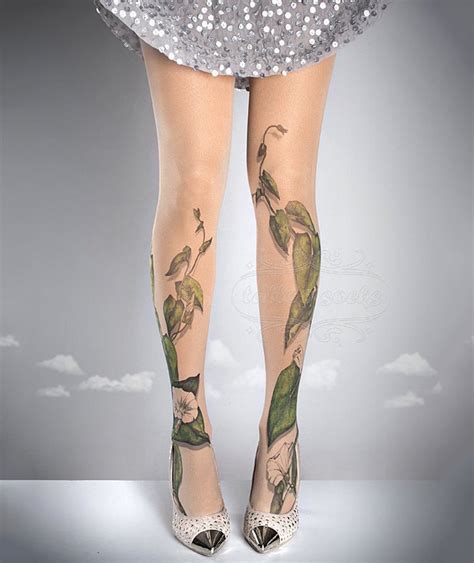 you can try on a new leg tattoo every day with these patterned tights my modern met