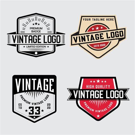 Vintage Vector Logo Badge Vintage Frame Logo Classic Vintage Retro